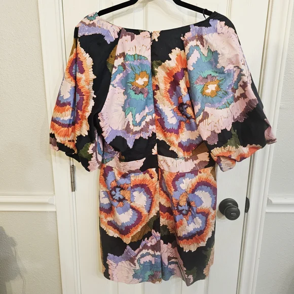 Vibrant Pink and Orange Relaxed Jumpsuit with Tie Front - Picture 2 of 4